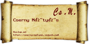 Cserny Mátyás névjegykártya