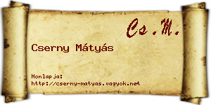 Cserny Mátyás névjegykártya