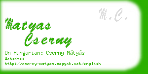 matyas cserny business card