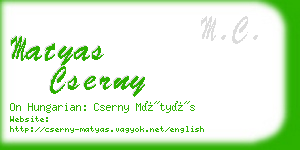 matyas cserny business card